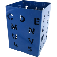 PH Metal PH Blue Letter and Number Cutout Square Pen Holder image