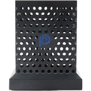 PH Metallic Black Dotted Square Pen Holder with Base image