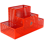 PH Ruby Red Metal Desk Multi Card and Pen Holder image