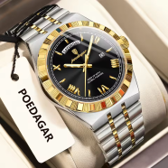 Poedagar 675 Men’s Quartz Watch | Stainless Steel | Imported Movement | Waterproof | Poedagar 675 Men’s Quartz Watch | Stainless Steel | Imported Movement | Waterproof | Gold Black image