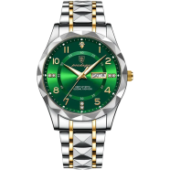 POEDAGAR 858 Stainless Steel Men's Luxury Week Date Luminous Quartz Watch For Men image