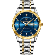 POEDAGAR 858 Stainless Steel Men's Luxury Week Date Luminous Quartz Watch For Men image