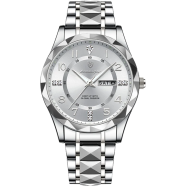 POEDAGAR 858 Stainless Steel Men's Luxury Week Date Luminous Quartz Watch For Men image