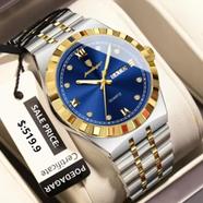 POEDAGAR 872 Quartz Waterproof Luminous Stainless Steel Watches for Men image