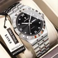 POEDAGAR 872 Quartz Waterproof Luminous Stainless Steel Watches for Men image