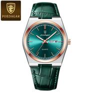 POEDAGAR 930L Men's Leather Quartz Watch - Water Resistant Business Luxury Fashion Wristwatch image