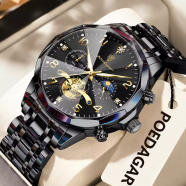 Poedagar 939 Men’s Quartz Chronograph Watch | Black Black image