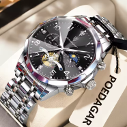 Poedagar 939 Men’s Quartz Chronograph Watch | Silver Black image