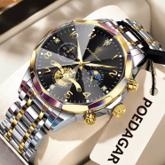 Poedagar 939 Men’s Quartz Chronograph Watch | Gold Black image