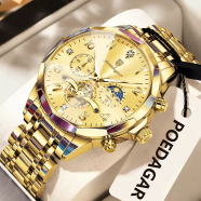 Poedagar 939 Men’s Quartz Chronograph Watch | Gold image