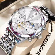 Poedagar 939 Men’s Quartz Chronograph Watch | Silver White image