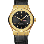 POEDAGAR 952 Blue Silicone Leather Luxury Men's Watch - Blue image