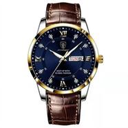 POEDAGAR Waterproof PU Leather Men's Watch image