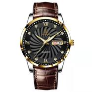 POEDAGAR Waterproof PU Leather Men's Watch image