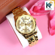 POEDAGAR / Binbond Quartz Stainless Steel Chain Analogue Date and Day Dial Watch For Men image