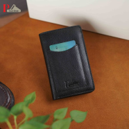 Pa-Your Shoe Premium Black Genuine Leather Card Holder Wallet image