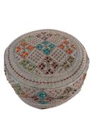Pakistani Karachi Stone Design Tupi - Silver color (Any Design) - Size 56