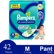 Pampers Diaper Pant System Baby Diaper (M Size) (7-12kg) (42Pcs) image