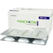 Pancreon 25000 300 mg Capsule (Enteric Coated) 6's Strip image