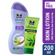 Parachute SkinPure Skin Lotion Natural Moisture 200ml (Free SkinPure Aloe Vera Gel 50g) image