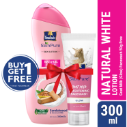 Parachute SkinPure Skin Lotion Natural White 300ml (FREE Goat Milk Facewash - GLOW - 50gm) image