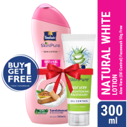 Parachute SkinPure Skin Lotion Natural White 300ml (FREE Aloe Vera Facewash - OIL CONTROL - 50gm) image