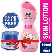 Parachute SkinPure Skin Lotion Natural White 100ml (15ml Petroleum Jelly Free)