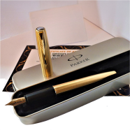 Parker Frontier Golden Color Fountain Pen Fine Nib image