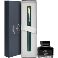 Parker XL Green Fountain Pen With Black Parker Ink Gift Item image