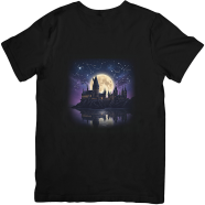 Pathok Point Harry Potter Hogwarts Castle Night Sky Constellations Black T-Shirt image
