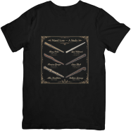Pathok Point Harry Potter Wand Lore Infographic Study Graphic Black T-Shirt image