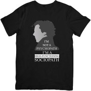 Pathok Point Sherlock Holmes High-Functioning Sociopath Quote Unisex Cotton Half Sleeve T-Shirt image