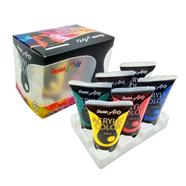 Pentel Arts Acrylic Professional Paint Set 6 Colors - 28ml Tubes - WA2-6E