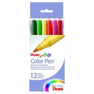 Pentel Arts Color Pen Assorted 12 Color Set image