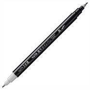 Pentel Brush Pen Twin Tip (Fine - Black And Gray Ink) image