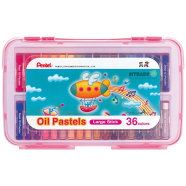 Pentel Large Stick Oil Pastel 36 Colors Set - Pink Plastic CASE image