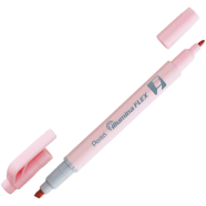 Pentel Twin Tip Illumina Flex Highlighter Flexible Chiset and Fine Tip - Pastel Pink - SLW11P-PE
