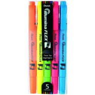 Pentel Twin Tip Illumina Flex Highlighter 5 ColorS Set - SLW11-5E