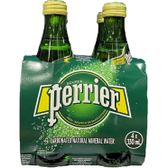 Perrier Carbonated Natural Mineral Water Glass Bott.330 ml 4 X 330 ml image