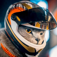 Pet Cat Kitten Puppy Motorcycle Helmet, Full Face Motorcycle Helmet image