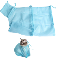 Pet Soft Cat Beauty Bag Adjustable Multifunctional Polyester Cat Washing Shower Net Bag Pet Nail Trimming Bag image