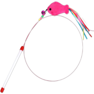 Pet Steel Wire Fish with Feather Bell Funny Cat Stick Toy icon