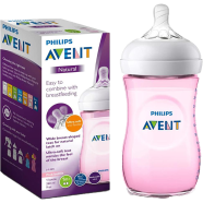 Philips Avent Baby Feeder Natural Ultra Soft and Flexible Pink Feeding Bottle for 1 month Plus 1 Bottle 260 ml image