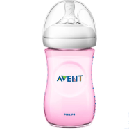 Philips Avent Natural Feeding Bottle 260ml Pink 1 Month Plus (UK) image