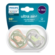 Philips Avent Ultra Air Pacifier 2Pcs - BPA-Free Dummy for Babies From 6-18 Months