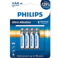 Philips LR03E4B/70 AAA Ultra Alkaline Battery Bundle of 4 Pieces image