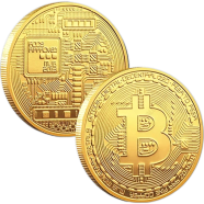 Physical Collector Gold Plated Btc Coin Art Collection Gift Coin Golden C 2X Pcs icon