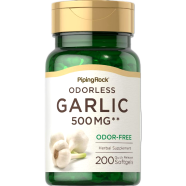 Piping Rock Odorless Garlic 500mg Softgels 200Pcs image