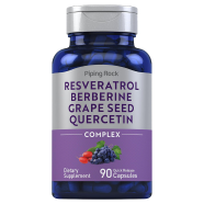 Piping Rock Resveratrol Berberine Grape Seed And Quercetin - 90 Capsules -523539522 image