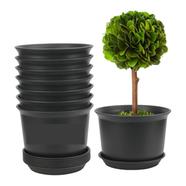 Plastic Flower pots planter with Tray tub - 8 inch image